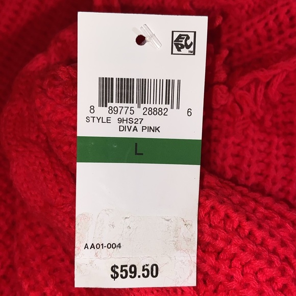 American Rag Juniors Tunic Cable Knit Sweater Diva Pink M L XL XXL 9HS27 - Picture 10 of 12